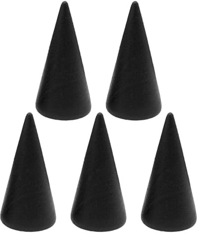Zxfdsfdbnm Ringständer aus Massivholz, Schmuckständer, kegelförmig, Ringhalter, einzelner Präsentationsständer, 5 Stück