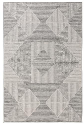 benuta Nest Teppich Bronco - Grau 200x290 cm - Kunstfaser - Outdoor geeignet - Rechteckig & im Style: Geometrisch, Minimalistisch - Pflegeleicht für Wohnzimmer Schlafzimmer