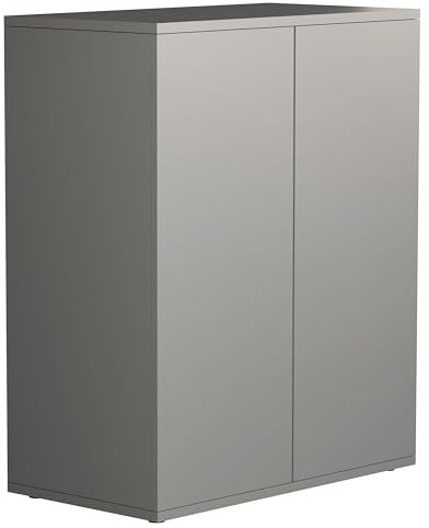 VCM Commode en Bois Sideboard Highboard Armoire Dalosa 2 Portes battantes Commode en Bois Sideboard Highboard Buffet Armoire Dalosa 2 Portes battantes Gris