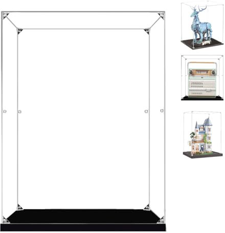 BOOVAX Display Case for Lego 76414 10334 42638 - Acrylic Clear Display Box for [Expecto-Patronum/Retro Radio/Castle Bed and Breakfast] Model - 25x15x35cm