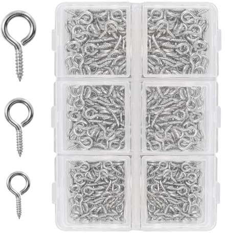 Kleine Ösenschrauben Schraubösen 400 Stück Schraubhaken Mini Klein Augennadeln Ringschraube Silber für Schmuckherstellung DIY