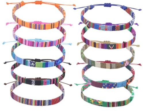 CALLARON 10stücke Geflochtene Seil Armbänder Strandarmbänder Für Damen Handgewebte Schnurarmbänder Verstellbare Boho Fußkettchen Und Praktisch