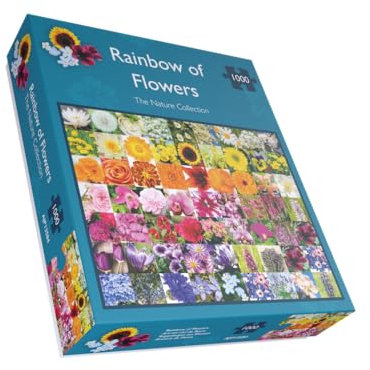 1000 Teile Blumenpuzzle - Bunte Blumencollage mit Lilien, Iris & Sonnenblumen - Blühendes schönes Puzzle für Erwachsene & Teenager