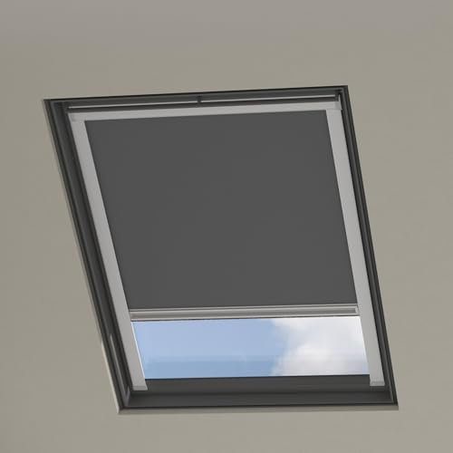 Cocoon Dachfenster Verdunkelung M06 - Dachfenster Rollo mit Hitzeschutz - Einfache Montage -Dunkelgrau