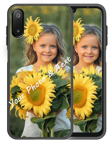 TIANDIMY Personalisierte Handyhülle für Samsung Galaxy A10,Black Silikon Hülle mit Individuelle Text Bildern Case,TPU Stoßfest Cover Personalisiert Schutzhülle -TU1