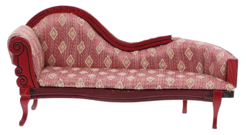 Mobestech Puppenhaus Miniatur Sofa Vintage Prinzessin Couch Viktorianisch Wohnzimmermöbel Puppensofa Detailreich für DIY Deko Geschenk