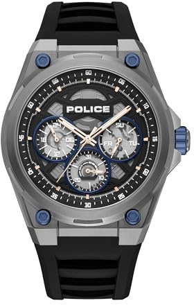 Police Uhr Dominion, blau, one size