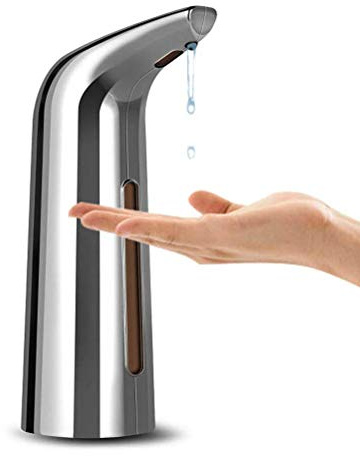 Ejoyous Dispenser di Sapone Automatico, Dispenser di Sapone Elettrico da 400 Ml con Sensori Intelligenti e Dosaggio Senza Contatto per Bagno, Toilette, (SILVER)