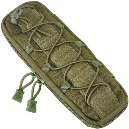 SUPERFINDINGS Heavy Duty Molle Pouch Tactical Oxford Large Folding Knife Case 25.2x8.5x3cm Molle Tool Pouch Tactical Flashlight Holder Belt Accessory Pouch Outdoor Gear Organizer, Black