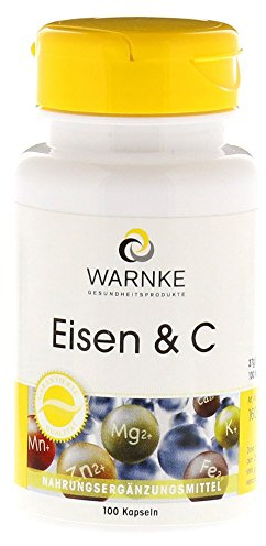 Eisen mit Vitamin C - Eisen Komplex mit Vitamin B12, Biotin & Vitamin C - vegan & hochdosiert - 100 Kapseln | Warnke Vitalstoffe - Deutsche Apothekenqualität