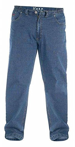 Mens Duke Kingsize Elasticated Jeans (42-60) Washed Blue (46 34)