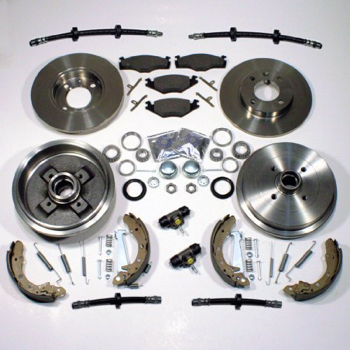 Bremsscheiben + Bremsbeläge vorne + Bremstrommeln + Brremsbacken + Radlager + Zubehör hinten + Bremsschläuche vorne + hinten