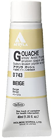 Holbein Acrylic Gouache Artists Acrylic Polymer Emulsion, 40ml Beige (D743A)