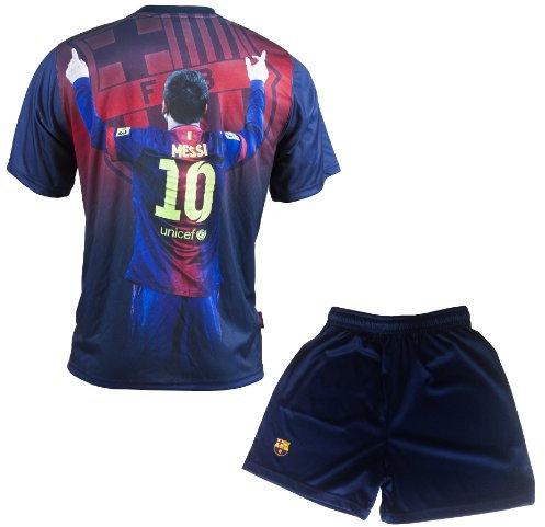 Fc Barcelone Ensemble Maillot + Short Barça - Lionel Messi - Collection Officielle Taille Enfant garçon 14 Ans
