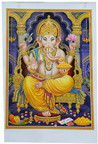 Bild Ganesha 50 x 70 cm Gottheit Hinduismus Kunstdruck Plakat Poster Religion Spiritualität Dekoration