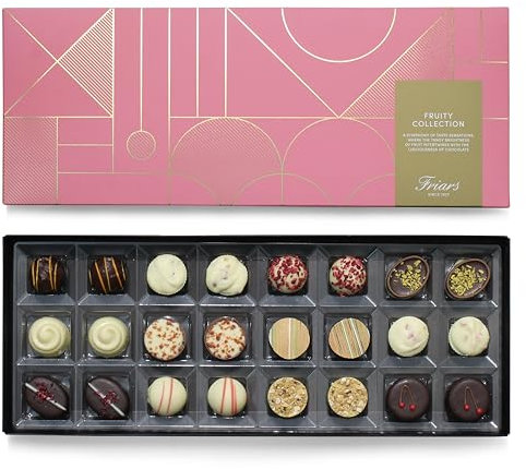 Friars Fruit Chocolate Selection Box - 24 Chocs | Strawberry, Orange, Cherry, Lemon, Banoffee, White, Milk & Dark | Premium Chocolates For Special Occasions & Gifts
