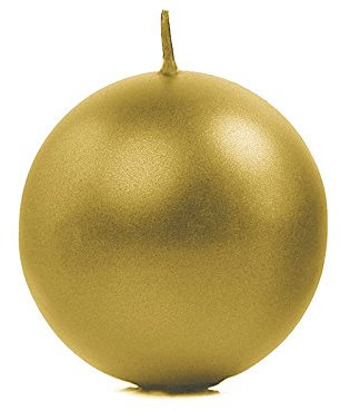 PartyDeco 6 Kerzen rund Gold, Klassisch, Unparfümiert