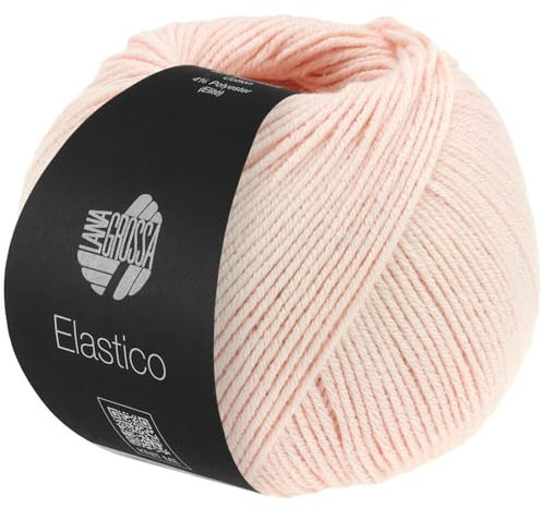LANA GROSSA Elastico | Baumwoll-Klassiker mit leichtem Stretchanteil | Handstrickgarn aus 96% Baumwolle & 4% Polyester (Elite)| 50g Wolle zum Stricken & Häkeln | 160m Garn FB 125