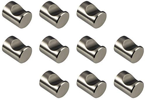 Gedotec Möbelknopf Edelstahl Möbelgriff Küchen-Schrank - LINA | Edelstahl-Knopf rund | Knauf Vollmaterial MASSIV | Schrankknopf Ø 21 x H 25 mm | 10 Stück - Türknopf rostfrei inkl. Befestigungsmaterial