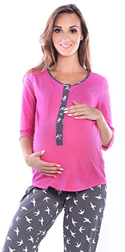 MijaCulture - Ensemble de pyjama spécial grossesse - Femme - rose - Large
