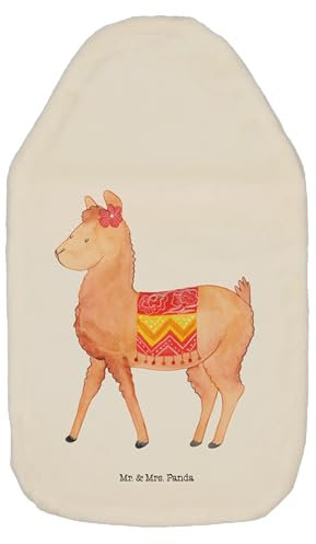 Mr. & Mrs. Panda Wärmflasche Alpaka Stolz - Geschenk, Kinderwärmflasche, Bettflasche, Wärmflaschenbezug, Wärmflasche mit Bezug, Lama, Körnerkissen