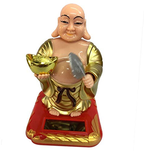 Fenteer Glücksbringer Buddha Wackelfigur Solarfigur Solarwackelfigur Tanzende Figuren Dekoration