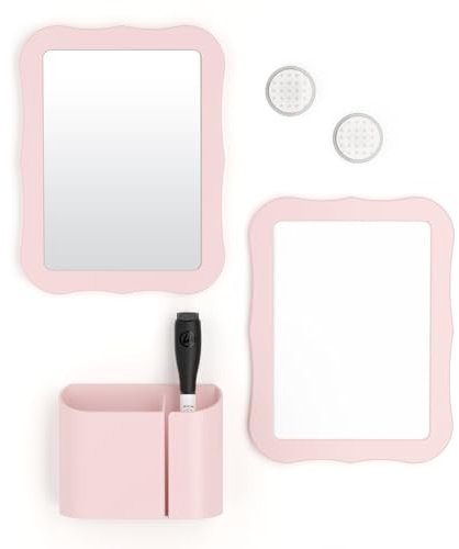 U Brands Spind Zubehör-Set, 6-teilig, inkl. Whiteboard, Spiegel und Organisationszubehör blush