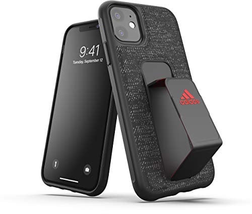 adidas Sports Compatible with iPhone 11 Case, Grip Stand, Protective Mobile Phone Case – Black/Red