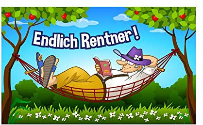 Endlich Rentner Fahne (V29) - 90x150cm