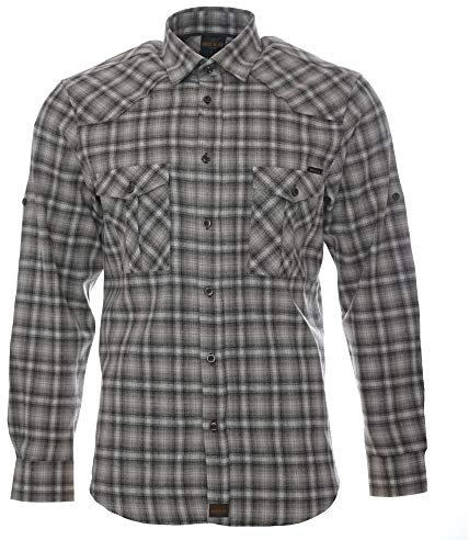 ROCK-IT Apparel® Chemise à Manches Longues en Flanelle pour Homme Chemise à Carreaux à Carreaux de bûcheron fabriquée en Europe S-5XL Couleur Marron/Blanc - RI1043-5-S