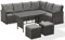 SVITA Monroe Garten-Lounge Set Polyrattan Lounge-Möbel Sitzgruppe Grau