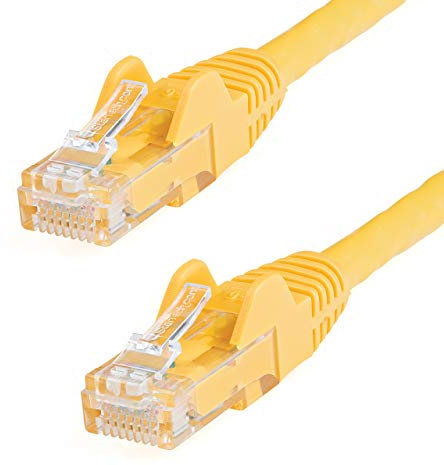 StarTech.com 1.5m CAT6 Ethernet Cable - Yellow CAT 6 Gigabit Ethernet Wire -650MHz 100W PoE RJ45 UTP Network/Patch Cord Snagless w/Strain Relief Fluke Tested/Wiring is UL Certified/TIA (N6PATC150CMYL)