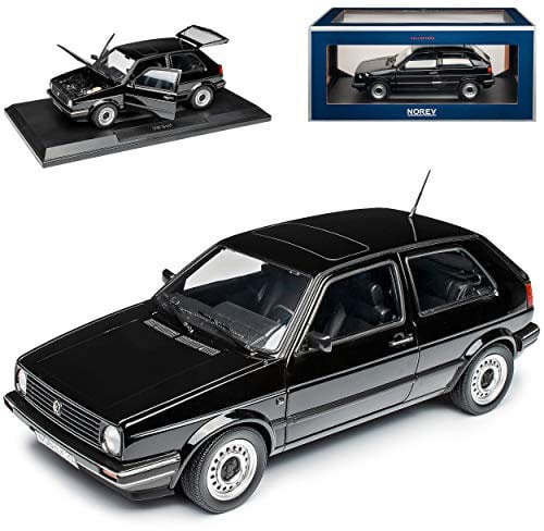 Volkwagen Golf II CL Schwarz 1983-1992 1/18 Norev Modell Auto mit individiuellem Wunschkennzeichen