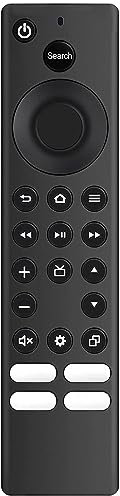 New NS-RCFNA-21 CT-RC1US-21 3nd Gen Infrared Remote Control fit for Toshiba Fire TV Editions and Insignia Fire TV Editions with 4 Shortcut APP Keys Primevideo Netflix HBO Hulu (No Voice Function)