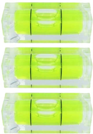 Acrylic 40mm (L) x 15mm (H) x 15mm (W) Bubble Spirit Level [3 Pack] (Green)