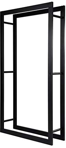 Loywe Kaminholzregal 80X25X150cm Kaminholzhalter Brennholzregal Feuerholzregal Kaminholzständer Brennholz Holzhalter aus Metall in Schwarz