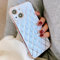 OWM iPhone 14 Case/iPhone 13 Case Silicone [Quilted Designer Back] Shockproof Gold Edging Luxury Girls Women Phone Cover Compatible for iPhone 13 & iPhone 14 - (6.1) White