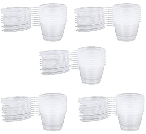 50 Piezas Vaso de plástico para salsa, Mini vasos de plástico transparentes, Cajas De Salsa De Plástico, para Guardar Snacks, Ingredientes (Blanco Transparente)