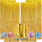 OEMG 4pcs 3.3x8.2ft Tinsel Curtains Gold Tinsel Foil Fringe Curtains Streamers Backdrop for Birthday Graduation Wedding Engagement Bridal Shower Bachelorette Halloween Christmas Party Decorations