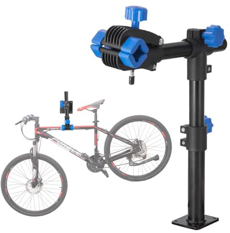 teraysun Bike Repair Stand Wall Work bench Mount Rack Workstand Bike Clamp Height Adjustable Home Bicycle Maintenance Rack Bike Repair Rack for Road Mountain Bikes