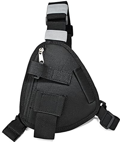 UAYESOK Radio Brust Tasche Funkgeräte Halterung Schultergurt Holster Universal-Weste Harness Tasche mit Nylon Gurt Gürtel für BAOFENG Motorola Midland Icom Cobra Walkie Talkie Zubehör (Schwarz)