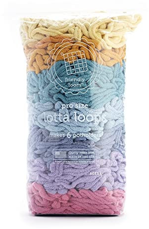 Friendly Loom | Lotta Loops - 10” PRO-Sized Botanical Themed Potholder Weaving Loops | Craft 6 Cotton Potholders