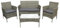 COZYBRITE Rattan Garden Furniture Sofa Set with Cover Coffee Table Chairs 4 Seater for Outdoor Patio Balcony 6210-B (Mixed Grey+Dark Grey Cushions)
