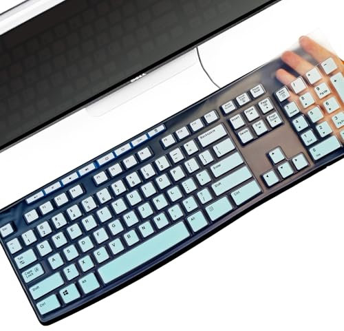 YongMai Keyboard Cover Silicone for Logitech K200 K260 K270, Keyboard Cover for Logitech K200 K260 K270 Ergonomic Wireless Keyboards, MK200 MK260 Keyboard Skin Waterproof Dustproof (Mint Green)