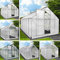 BRAST® Gewächshaus Aluminium mit Fundament | 40 Modelle | 130x190x195cm - 490x250x235cm | TÜV geprüft | 6mm Hohlkammerplatten | rostfrei wetterfest temperaturbeständig | 490x250x235cm Silber