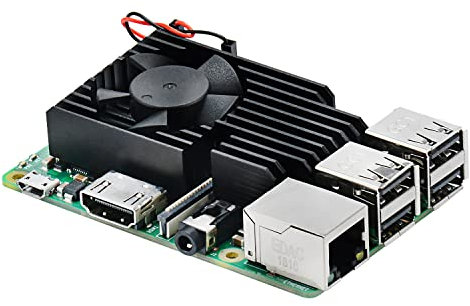 Q-View Raspberry Pi 4 Model B 4GB Motherboard with Built in Cooling fan and 64GB SD Card
