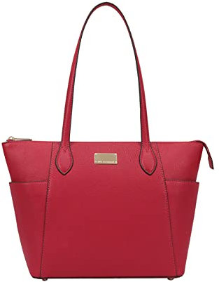 PAUL COSTELLOE Genuine Leather Tote - Luxurious & Stylish Women's Handbag, Large Ladies Work & Shopping Bag, MORAVA (CERISÉ)