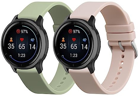 kwmobile Pulsera Compatible con 22mm Smartwatch Strap (Universal) Correa - 2X Correas de Silicona Flexible - Tamaño Ajustable