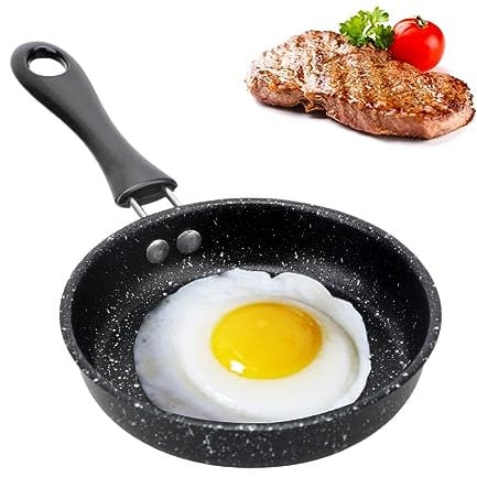 RANJIMA Sartén Mini Indubasic Pequeña 12 cm Antiadherente para Inducción Portátil - Ideal para Tortilla, Patatas, Huevos Fritos, Bacon, Jamón en Lonchas, Filetes