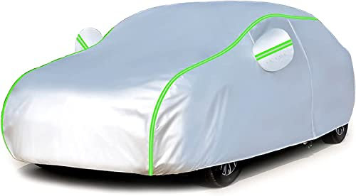 Auto Abdeckplane Wasserdicht für VW UP, Autoabdeckung Hagelschutz, Autoabdeckung Vollgarage Abdeckplane, Outdoor Atmungsaktiv, UV Schutz Hohe Elastizität(Color:SG,Size:VW UP)